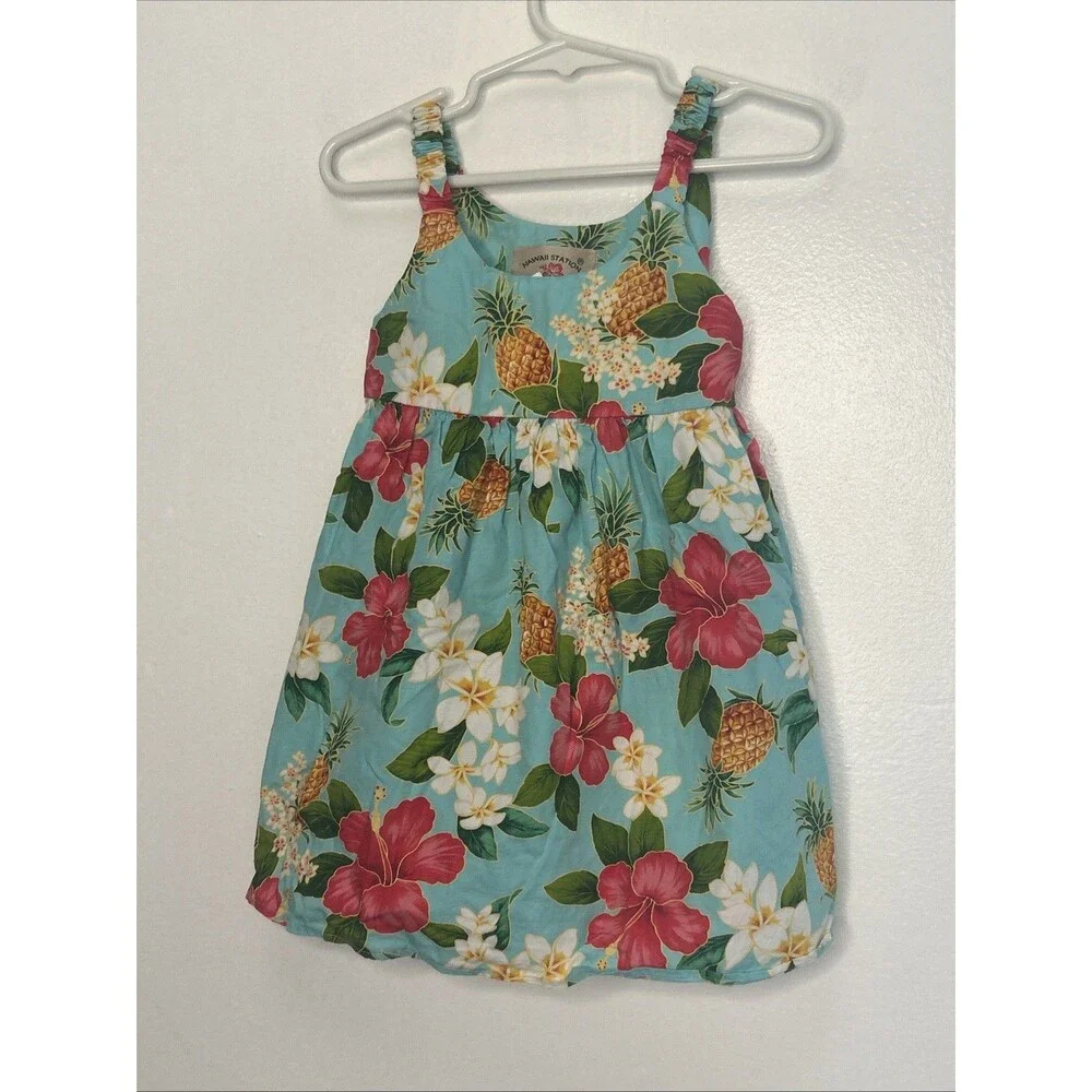 Hawaii Station Dress Toddler Girl Size 1-2 Made In Hawaii Sundress Luau Party - Picture 1 of 3